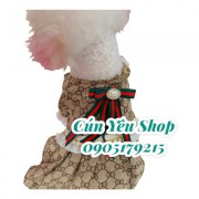 Siêu phẩm Váy/Áo Guc.ci NÂU cho chó mèo