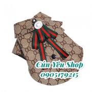 Siêu phẩm Váy/Áo Guc.ci NÂU cho chó mèo