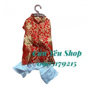 Áo dài cho chó/mèo mặc ngày Tết
