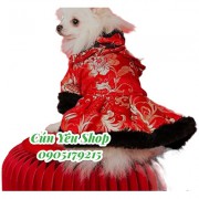 Áo Gấm Cổ Lông cho Chó mèo