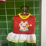 Áo Tết Thần tài chó mèo